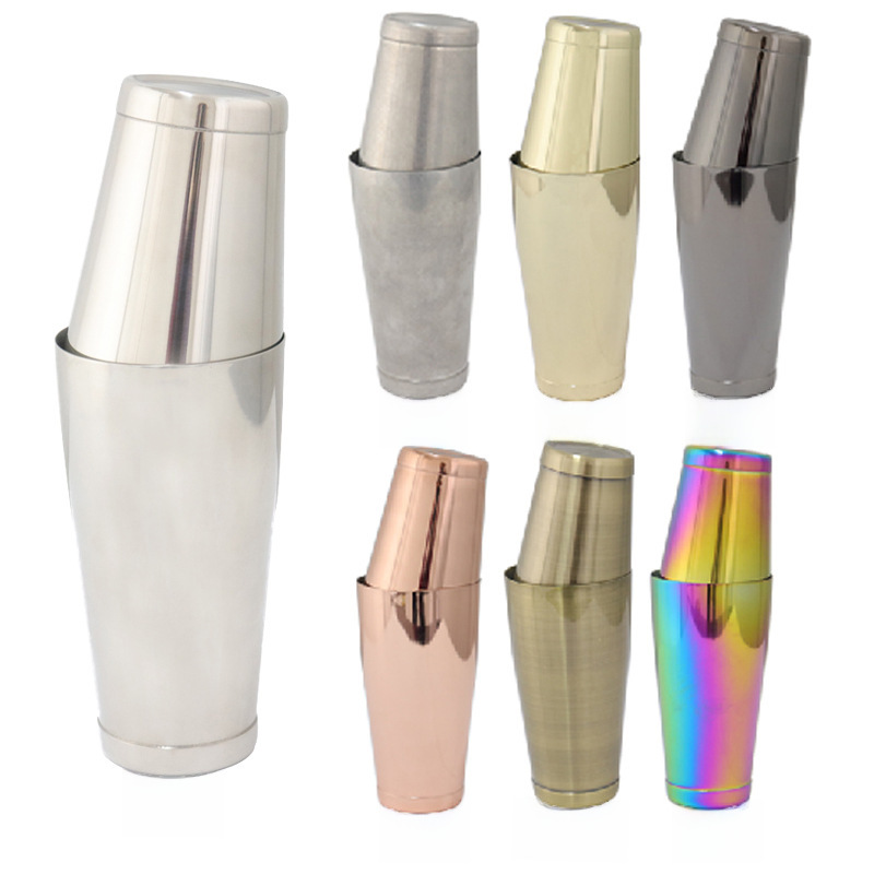 304不锈钢调酒工具带底波士顿调酒器雪克杯LOGO调酒壶跨境热销