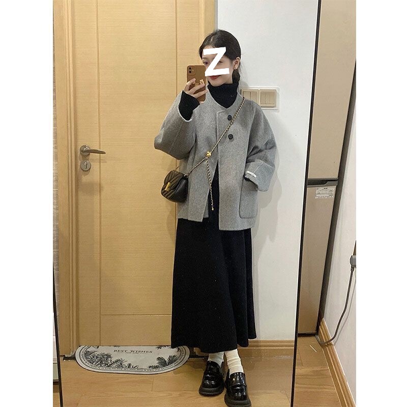 韩系温柔风时尚简约外穿通勤立领感套装女秋季洋气高腰百搭潮|undefined