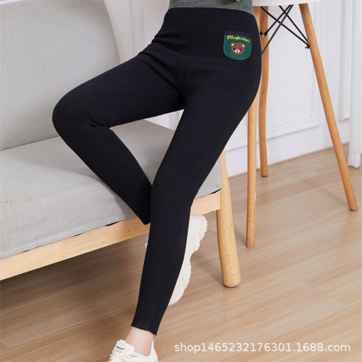 Women's winter fleece-lined thickened 520g Barbie cut warm pants outer wear cotton tight pants