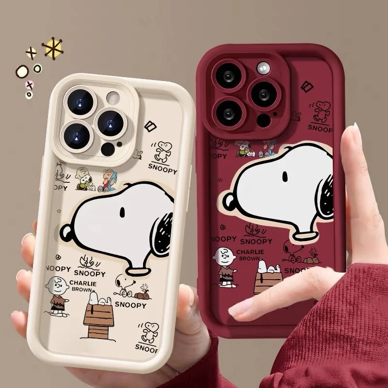 Big Head Snoopy iPhone16 Phone Case 15promax Apple 14 Cartoon 13 Premium 12 All-inclusive 11 Trendy Brand