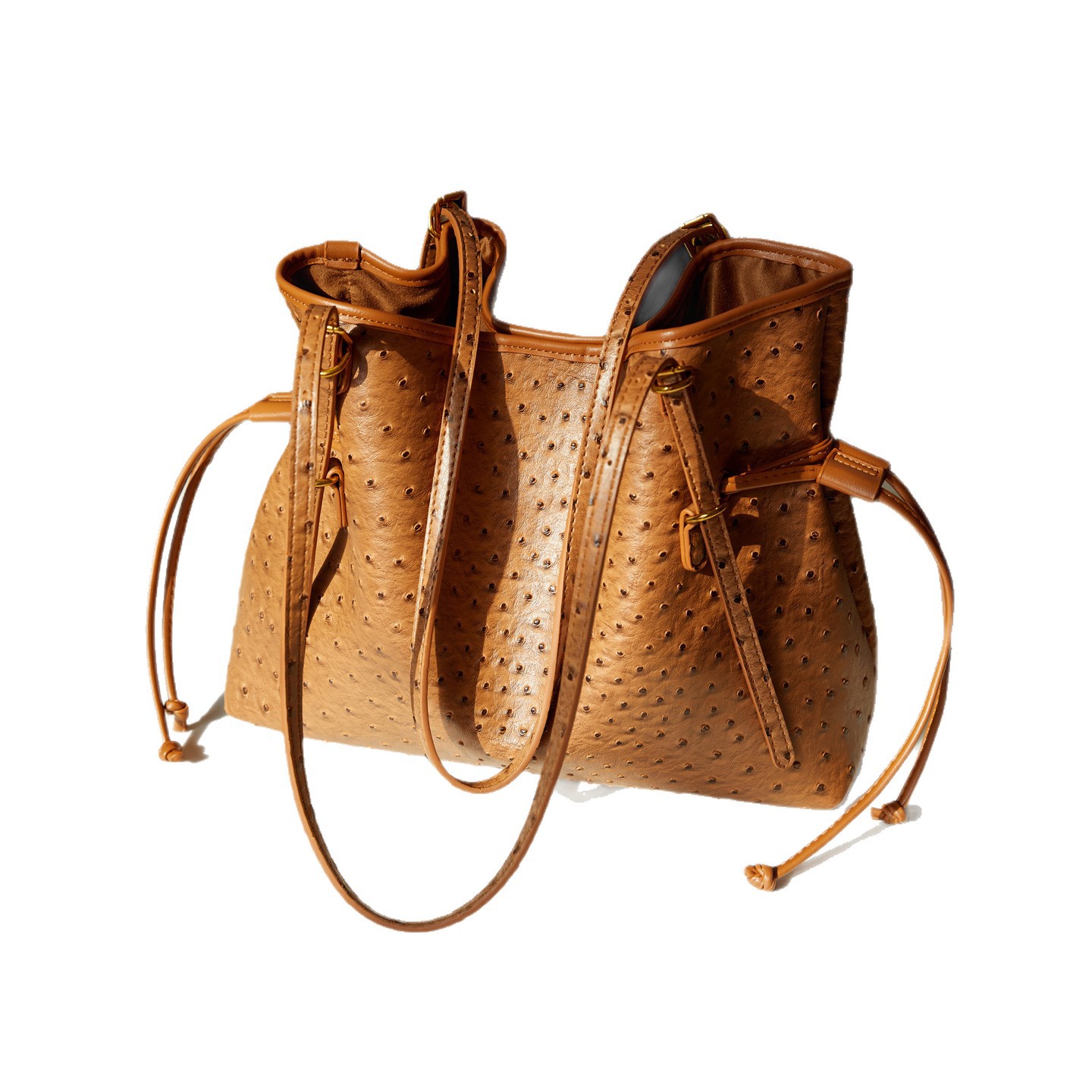 Bolsa de hombro retro europea y americana transfronteriza bolso de mano clásico de avestruz de gran capacidad de transporte de viajes bolso especial