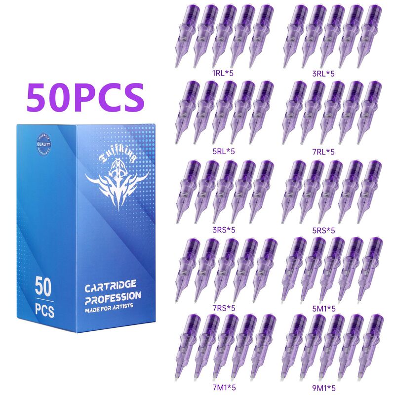 Explosions purple one-piece tattoo needle cutting line fog 20 pack tattoo tattoo crescent purple needle tattoo equipment