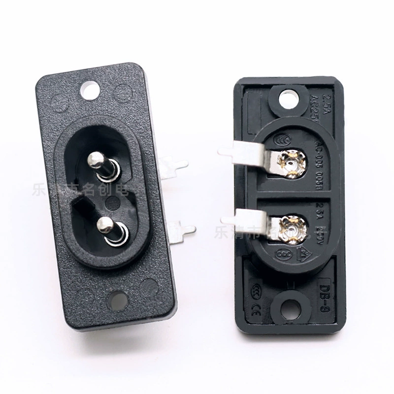 Разъем питания с двумя отверстиями и изогнутыми контактами Разъем питания для аудио и аудио Разъем преобразования в форме DB-8 с фиксированным отверстием