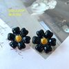 Silver needle, elegant earrings, flowered, silver 925 sample