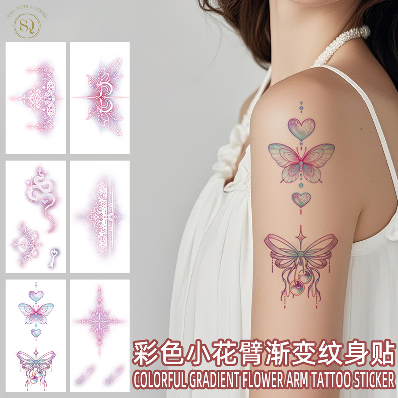 Colorful Gradient Butterfly Tattoo Stickers Are Waterproof and Sweat-Proof, Full of Atmosphere and Realistic, Non-Reflective