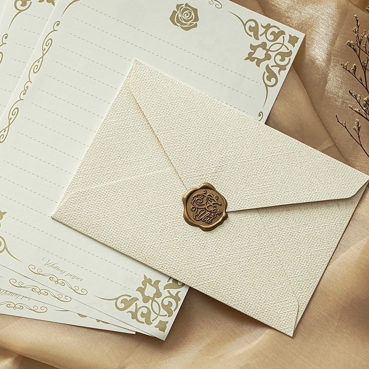 Patrón de lino grueso sobre Carta traje de papel vintage regalo para hombres y mujeres confesión carta de amor papel especial pintura impresión regalo de cumpleaños