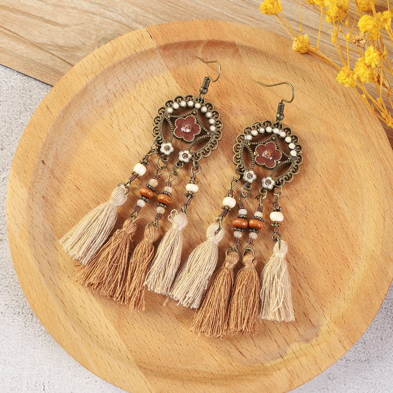 19-咖色小花流苏