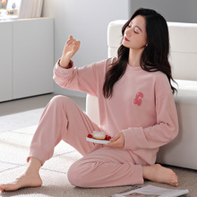 秋冬海岛绒新款睡衣女加绒冬季保暖高档加大码珊瑚绒可外穿家居服