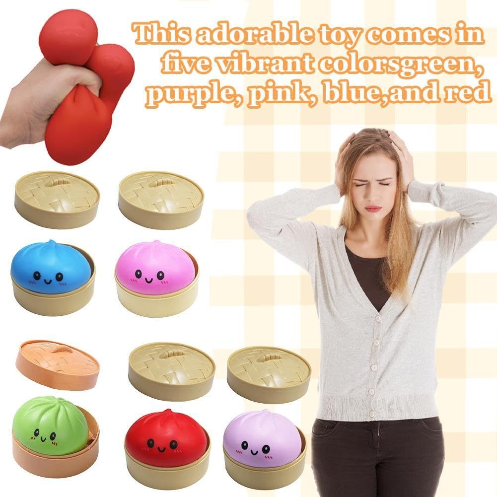 Dumpling Squishies Toy Simulación de bolos de pellizco de pellizco de juguetes de descompresión de bolos de pellizco de juguetes