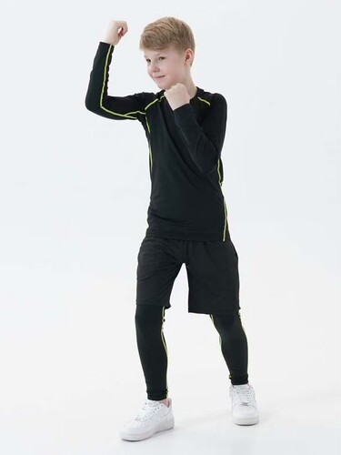 Children's wear sweat-absorbing, quick-drying, high-elastic, base sportswear, tightsuit, unisex outdoor physical training suit
