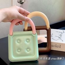 巧克力创意饼干折叠化妆镜多功能ins梳妆台便携可爱宿舍学生镜子