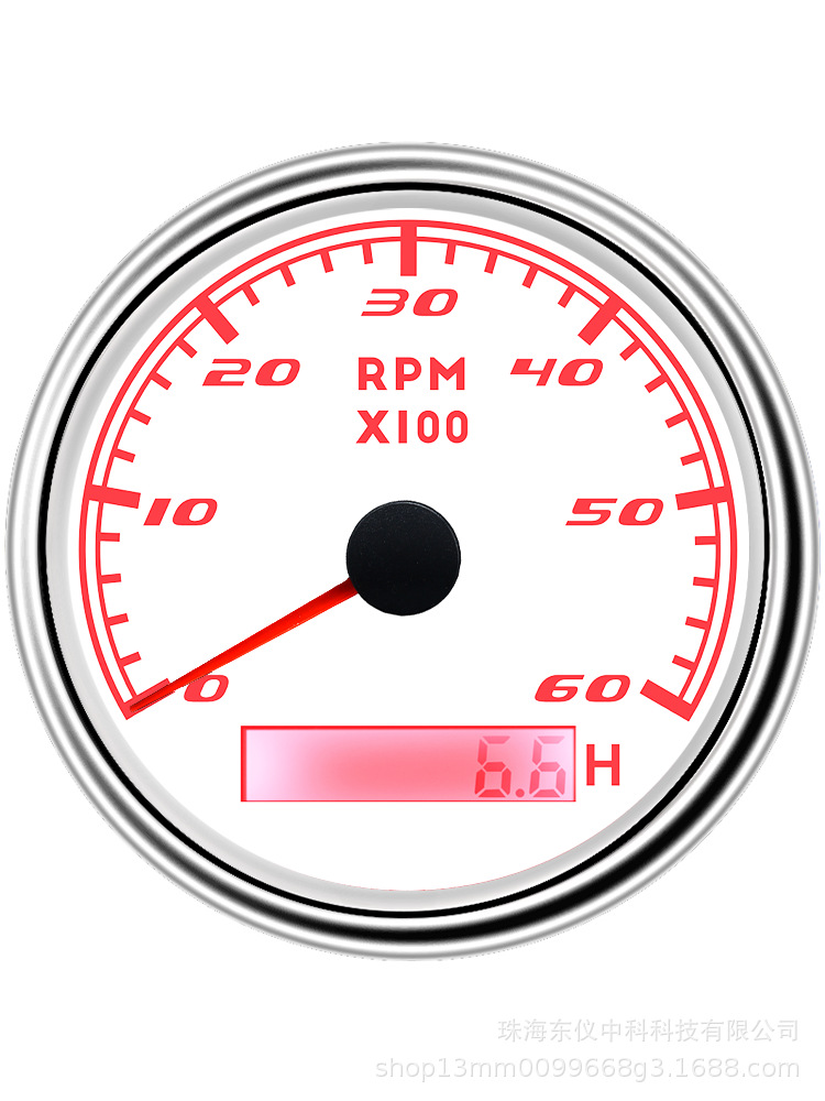 Cross-Border Hot-Selling 85mm Tachometer with Colorful Backlight for Generator Sets, Engines, and Engineering Vehicles, Colorful Lighting Effect Instrument