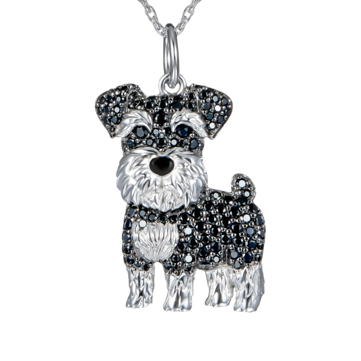 Collana con ciondolo Schnauzer in lega di zinco pressofusa ecologica, squisita e di alta qualità, molto venduta._voghion.com