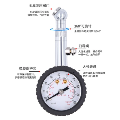 Hot sale High Precision Metal: Air pressure gauge/tire pressure gauge