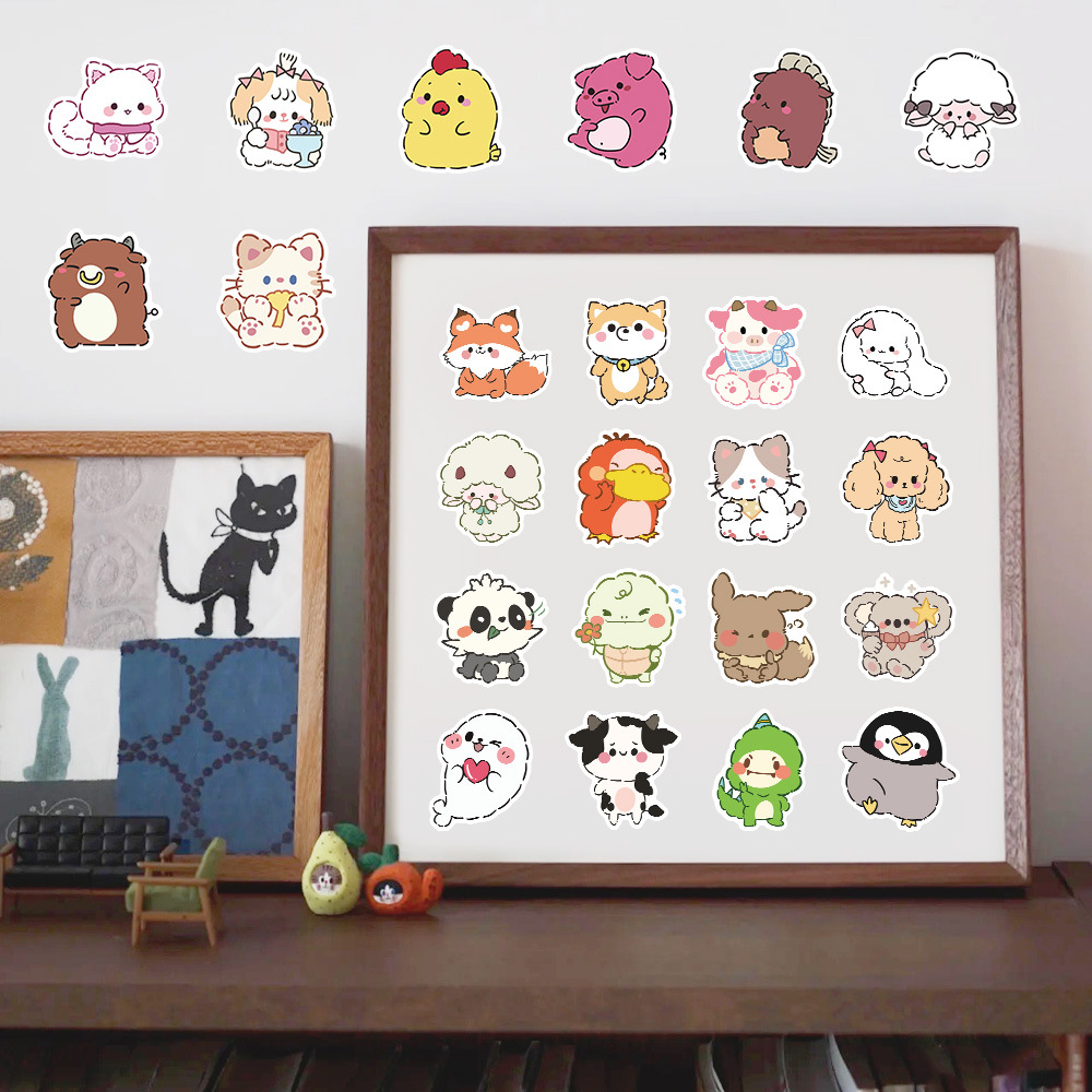 21g Weight Stickers Stationery Type 1 Set Quantity Learning Occasion PVC self-adhesive Material Animal, Cartoon Pattern Cute Style 1 Set Animal Cartoon Learning PVC Self-adhesive Cute Stickers 24