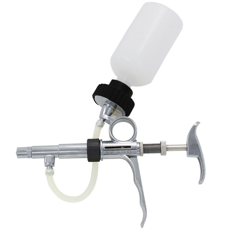 jeringa continua veterinaria de acero inoxidable jeringa continua de tres propósitos botella insertada inyección continua para cerdos