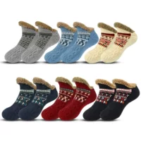 Крытый домашние тапочки носки Slipper socks Мужские напоенные носки Зимние теплые нескользящие носки для сна