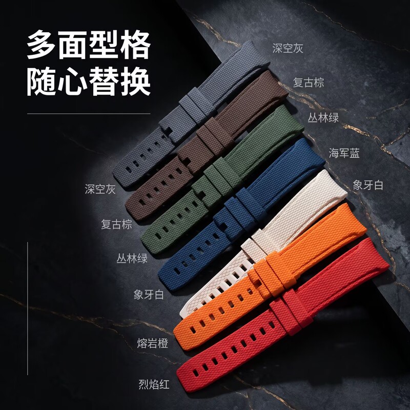 Compatible with Seiko FKM fluororubber strap, curved quick-release 20/21/22mm woven pattern strap, watch accessories Compatible with Seiko FKM fluororubber strap, curved quick-release 20/21/22mm woven pattern strap, watch accessories