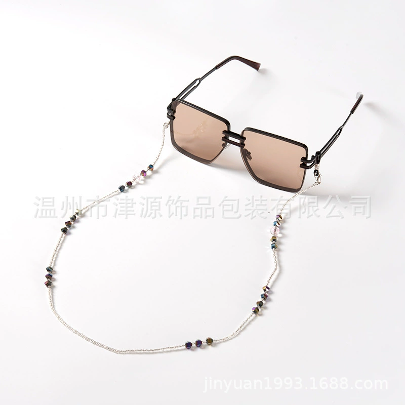 Jinyuan Кристалл Бисером Очки цепочка вырезать кристалл круглые бусины Оптические солнцезащитные очки универсальные аксессуары для очков аксессуары