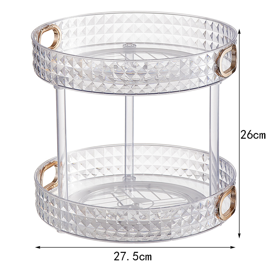 Bandeja giratoria Estante giratorio Botella de condimento de cocina Estante de almacenamiento de cosméticos de frutas Plato de dulces grande y pequeño de tres capas simple y doble