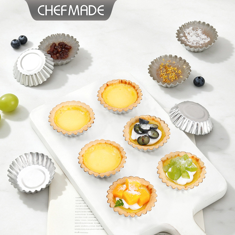 Xuechu cross-border chrysanthemum cup aluminum steamed bun tart tray, egg tart mold, bowl cake mold, commercial pudding mold, commercial cake mold
