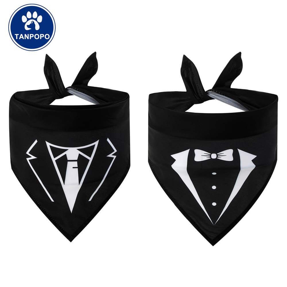 TANPOPO bufandas para mascotas toallas triangulares de poliéster impresión toallas de saliva para perros fiesta ropa de mascotas