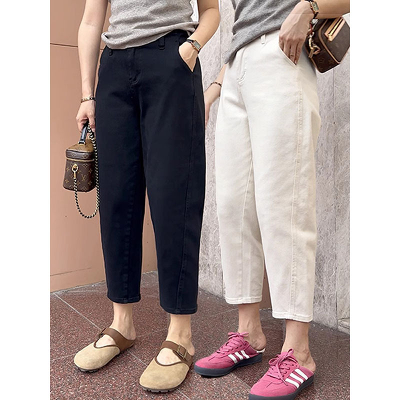 High Waist Loose Torre Jeans Women's Autumn New Pear-Shaped Body Hip-Covering Slimming Harlan Carrot Pants for Small