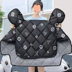 冬季电动摩托车挡风被加绒加厚电瓶自行车防风罩保暖护膝地摊批发