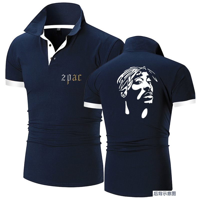 T-Shirt Polo Shirt Competition Uniform Short-Sleeved Summer Thin Dj Disc Work Clothes Men's Export Clothes Tupac Commemorative