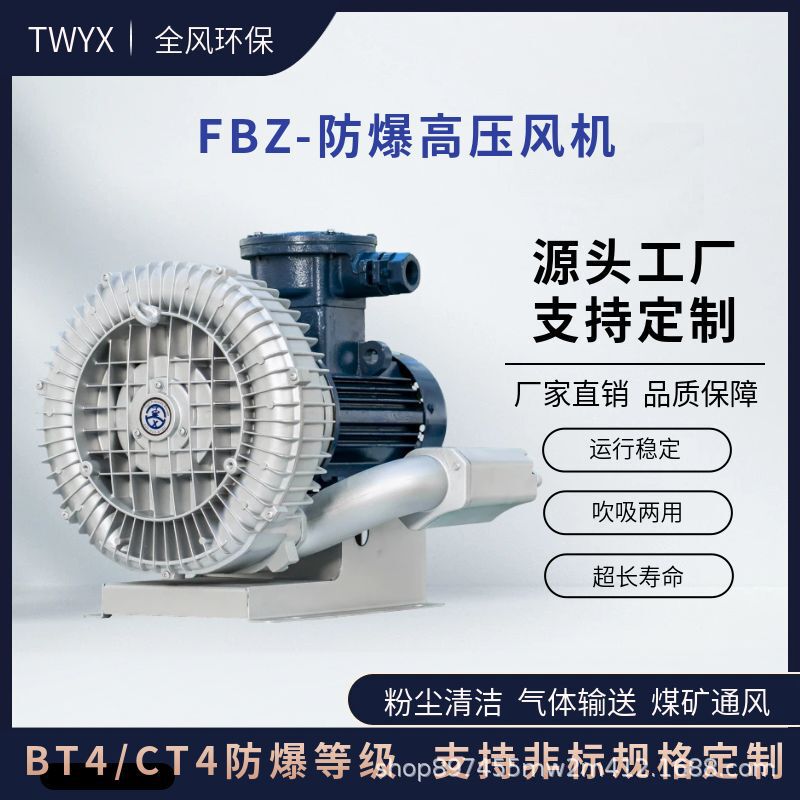 Fbz-72S-4 Full Wind Explosion-Proof High-Pressure Fan 2.2Kw 3Kw 5.5Kw Explosion-Proof Direct-Connected Gas Conveyor Pump Fbz-72S-4 Full Wind Explosion-Proof High-Pressure Fan 2.2Kw 3Kw 5.5Kw Explosion-Proof Direct-Connected Gas Conveyor Pump