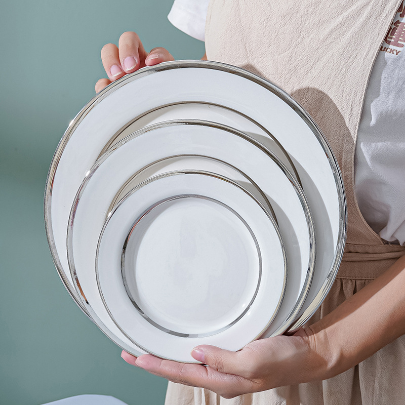 Placa plato hogar plato de alto grado plato de desayuno pastel occidental plato de postre de cerámica plato de pasta de alto aspecto