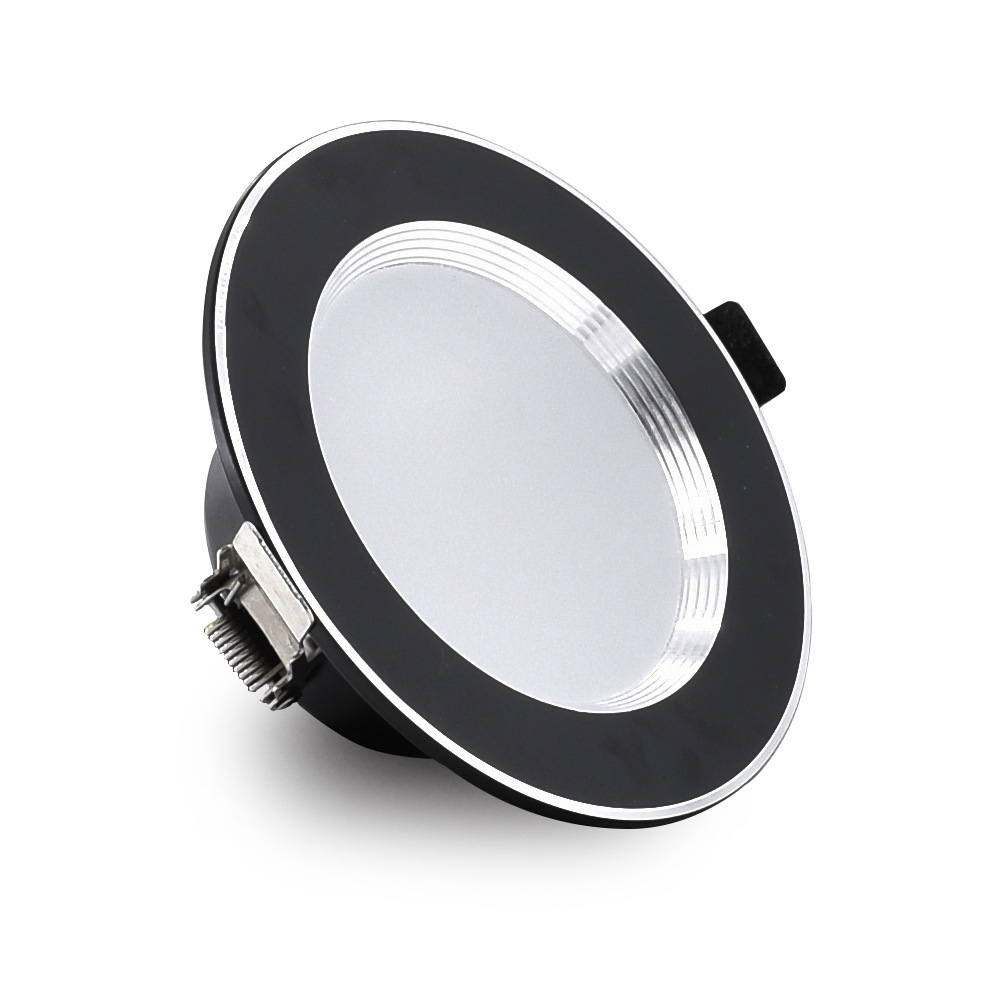 LED downlight incrustado 75mm lámpara de techo doméstica tricolor luminoso sala de estar lámpara de techo cubo de agujero de lámpara de agujero de lámpara de foco