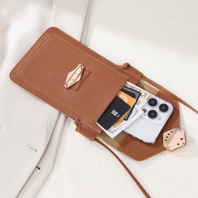 Bolso de moda de cadena de mujeres 2025, nueva versión coreana de botón de botón inclinado, bolso cuadrado casual de hombro sólido, bolso de cambio de teléfono móvil