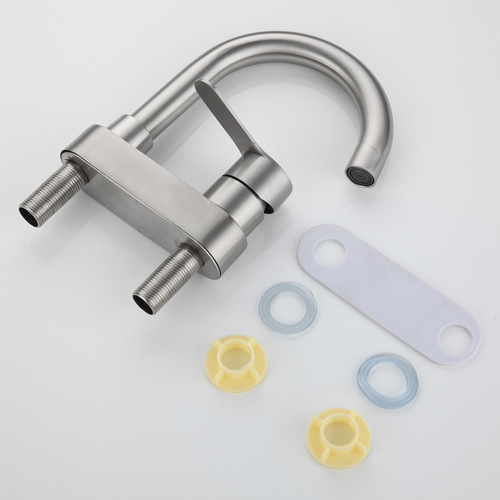 Cross-border Southeast Asia 304 stainless steel old-fashioned bench washbasin faucet two-joint double hot and cold basin faucet