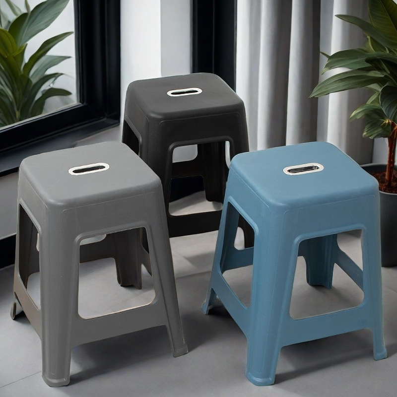 北欧風リビングルーム用ハイベンチ、家庭用厚手プラスチック製スツール、シンプルな正方形大人用ダイニングテーブル用椅子、人気のネットモデル|undefined