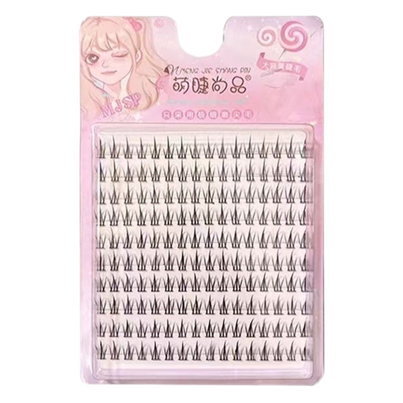 Lindo pestañas Shangpin pequeña llama pestañas negro tallo 10 filas segmento mamá nacido simulación natural curling cos dibujos animados pestañas