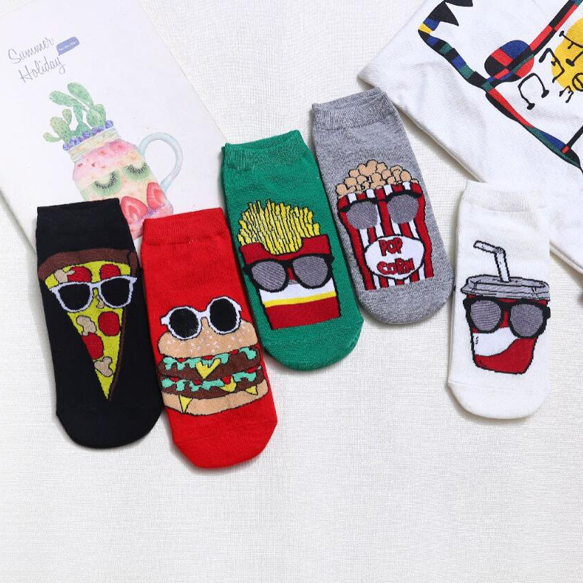 2021可爱搞怪卡通表情人物女船袜学生棉袜春夏秋船袜女袜子批发