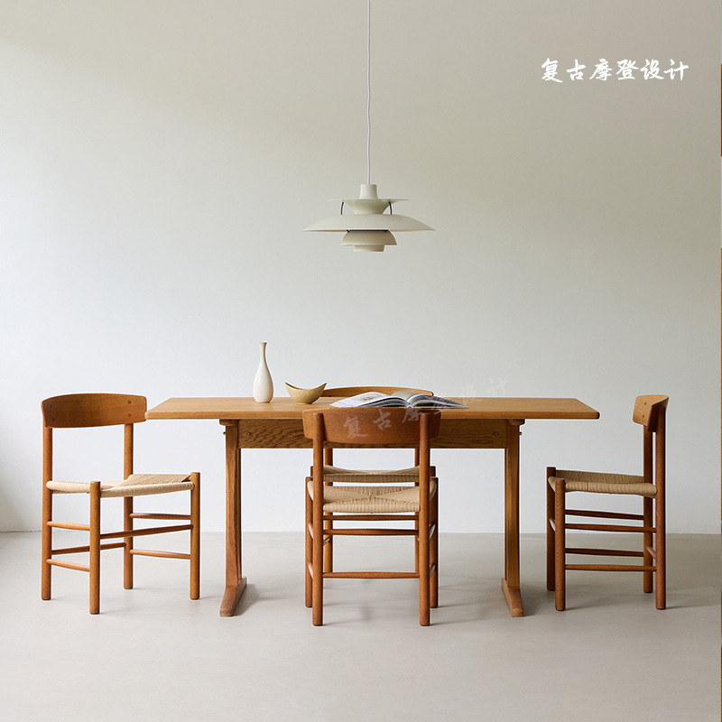 Solid Wood Dining Table Danish Retro Furniture Replica Mcm Style Custom Cherry Burmese Teak