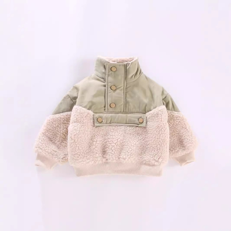 Children's Wear Children's Winter Cotton Clothes Loose Stitching Lamb Wool Fleece-Lined Sweater Thickened Warm Jacket for Baby Boys and Girls Children's Wear Children's Winter Cotton Clothes Loose Stitching Lamb Wool Fleece-Lined Sweater Thickened Warm Jacket for Baby Boys and Girls