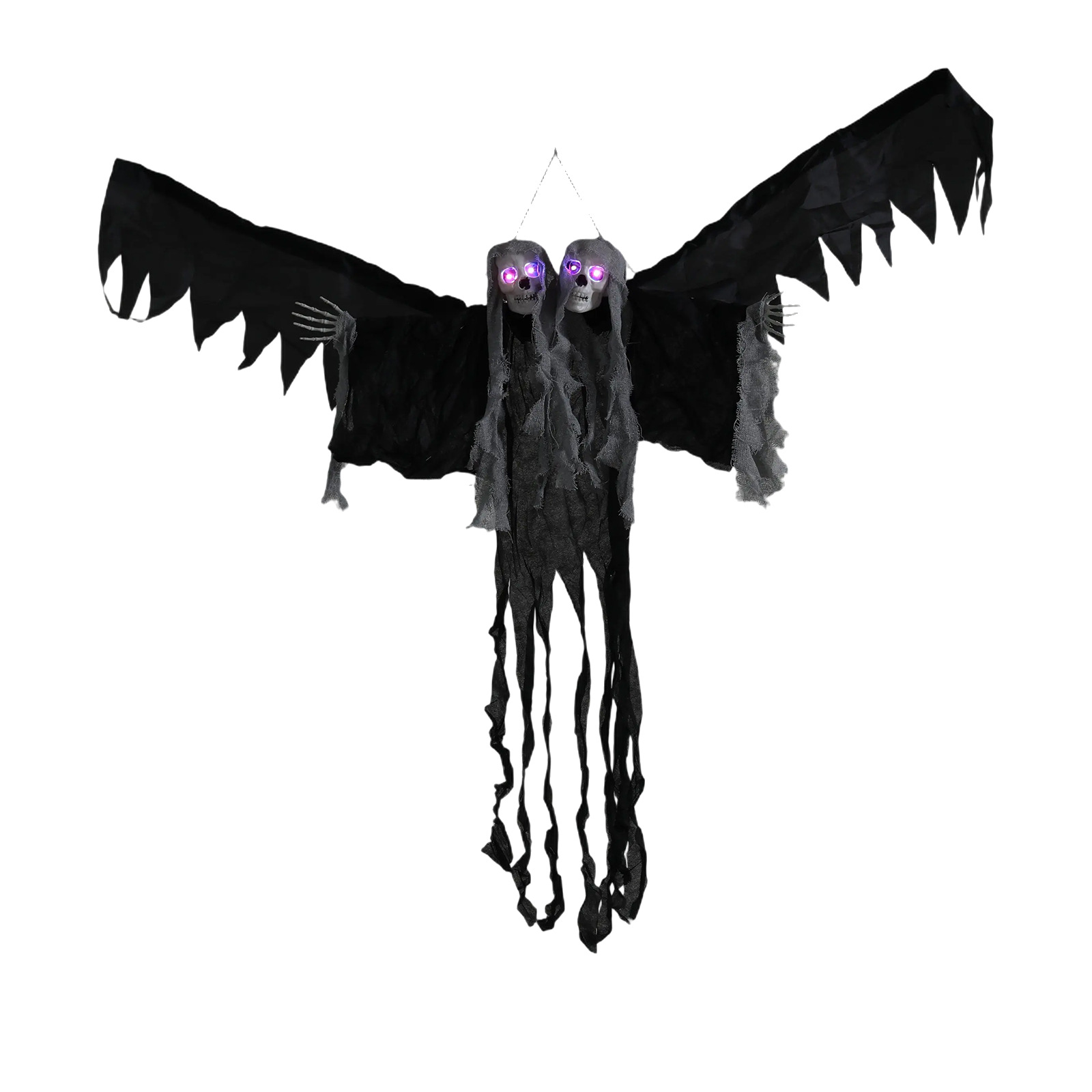 Halloween transfronterizo con alas colgantes fantasmas colgantes de esqueleto de dos cabezas barra habitación secreta atmósfera de terror accesorios de diseño a gran escala image 6
