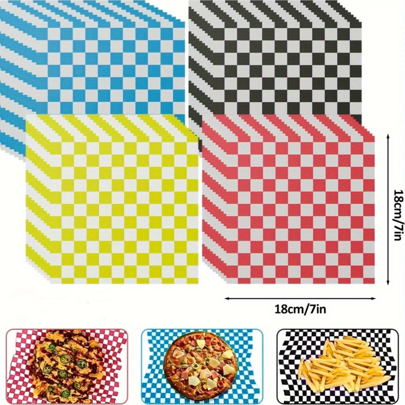 食品级加厚一次性彩色棋盘格子饭团面包蛋糕吐司三明治汉堡包装纸|undefined