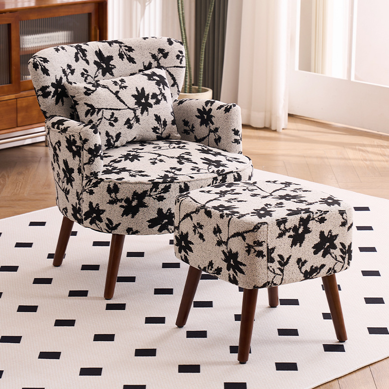 Balcón sala de estar sofá de tela estilo chino estilo americano sofá casual silla de cabecera retró casual silla de sofá