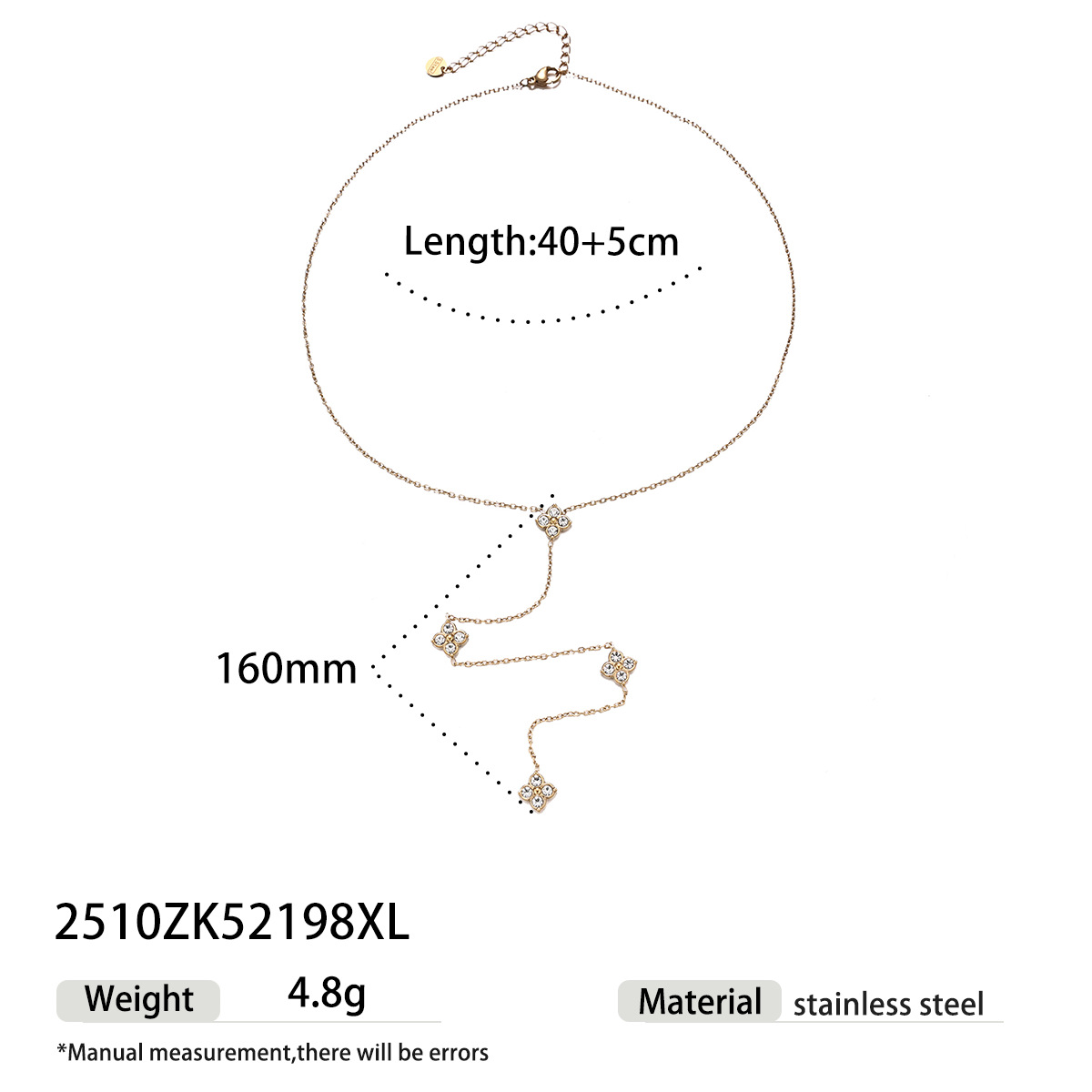 Collar de acero inoxidable de la UE y los Estados Unidos, lujo ligero, nicho de diseño universal, conjunto de joyas de rosa, venta caliente transfronteriza