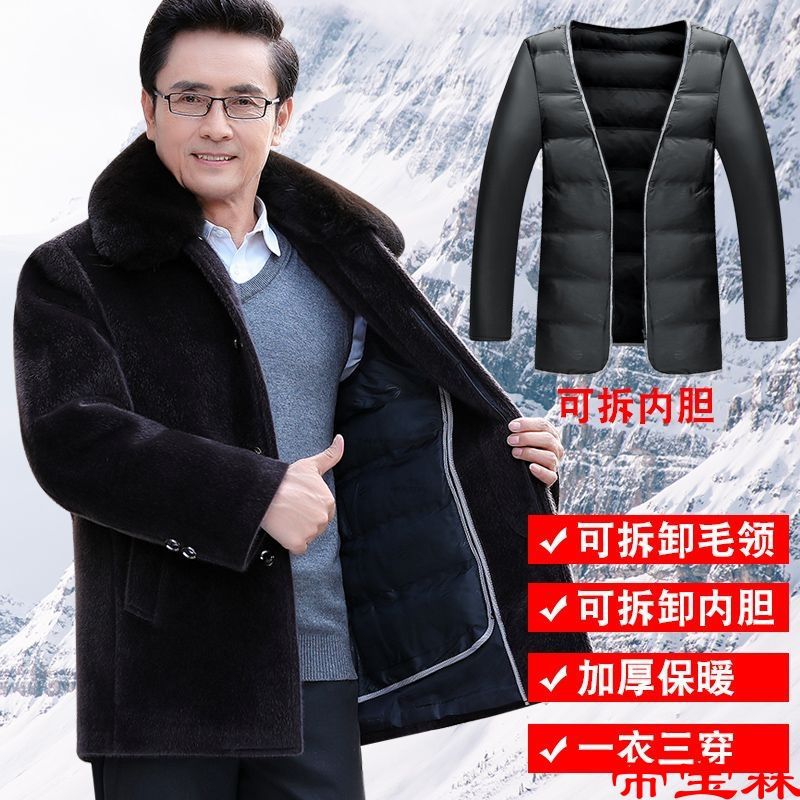 winter Fur overcoat Middle and old age Fur coat have cash less than that is registered in the accounts Hair collar Removable Internal bile dad Winter clothes