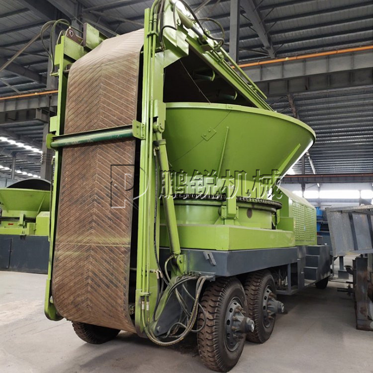 移动大块木材粉碎机 树根树枝转锅式打碎机 圆盘建筑托盘破碎机