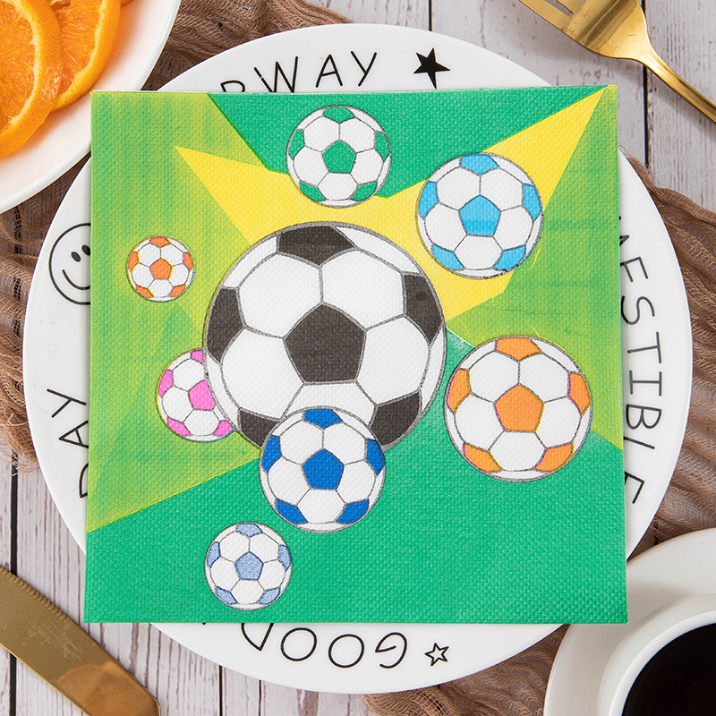 World Cup Football Party Print Napkins Tableware Decorative Supplies Cartoon Theme Festival Atmosphere Napkins Wholesale