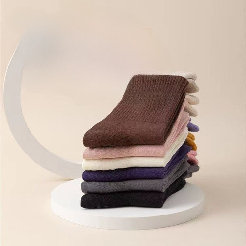 Professional non-slip sports socks for women yoga running fitness multi-functional mid-tube solid color cotton floor socks