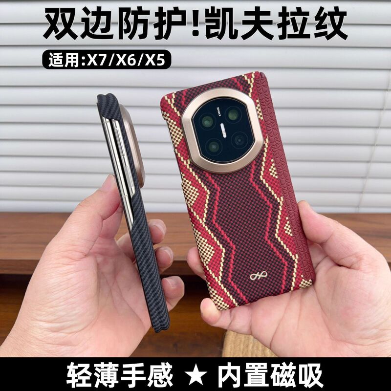 Suitable for Huawei Matex7 Mobile Phone Case, Carbon Fiber Pattern, X6 Collector's Edition Dual-Axis Hinge, X5 Thin and Light Magnetic Protective Case