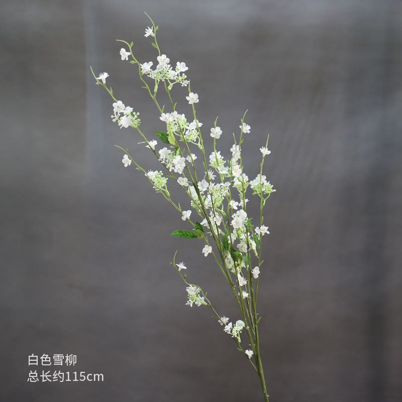 Material de flor de boda blanco brumoso artificial Misty Wedding Hall decoración camino plomo arreglo de flores techo flor artificial Flor de plástico