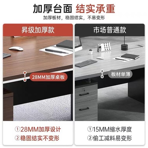Desktop computer desk modern simple office desk and chair combination simple boss desk with threading holes office staff desk